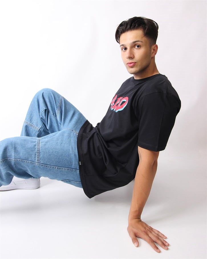 OVERSIZE YAZI BASKILI TSHIRT
