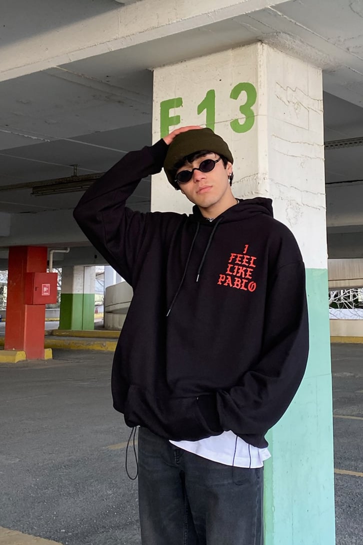 Pablo Back Printed Oversize Siyah Hoodie