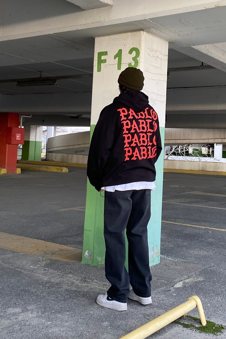 Pablo Back Printed Oversize Siyah Hoodie