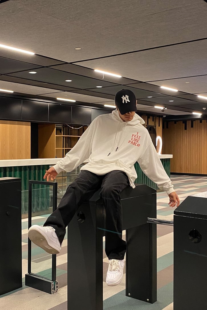 Pablo Oversize Printed Beyaz Hoodie