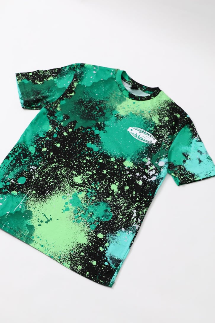 Paint Splash Yeşil Oversize Tshirt