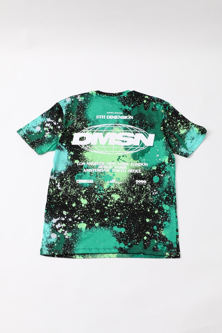 Paint Splash Yeşil Oversize Tshirt