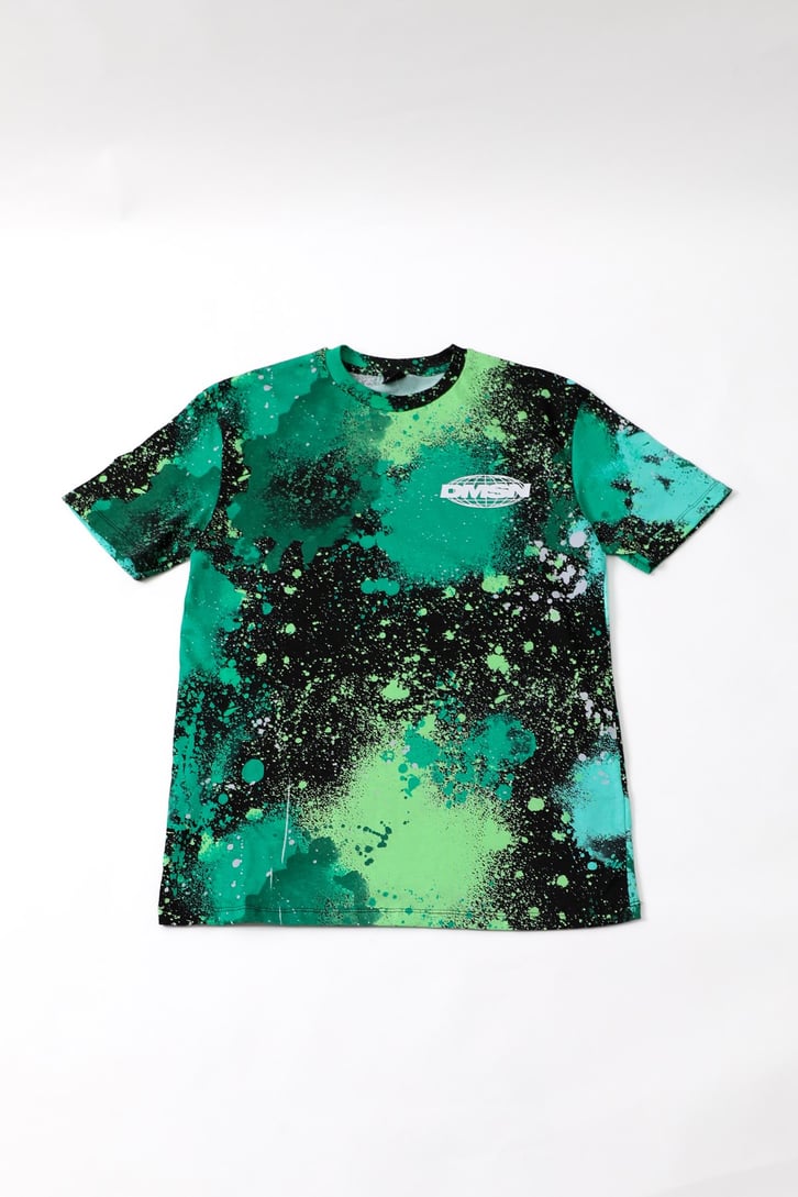 Paint Splash Yeşil Oversize Tshirt