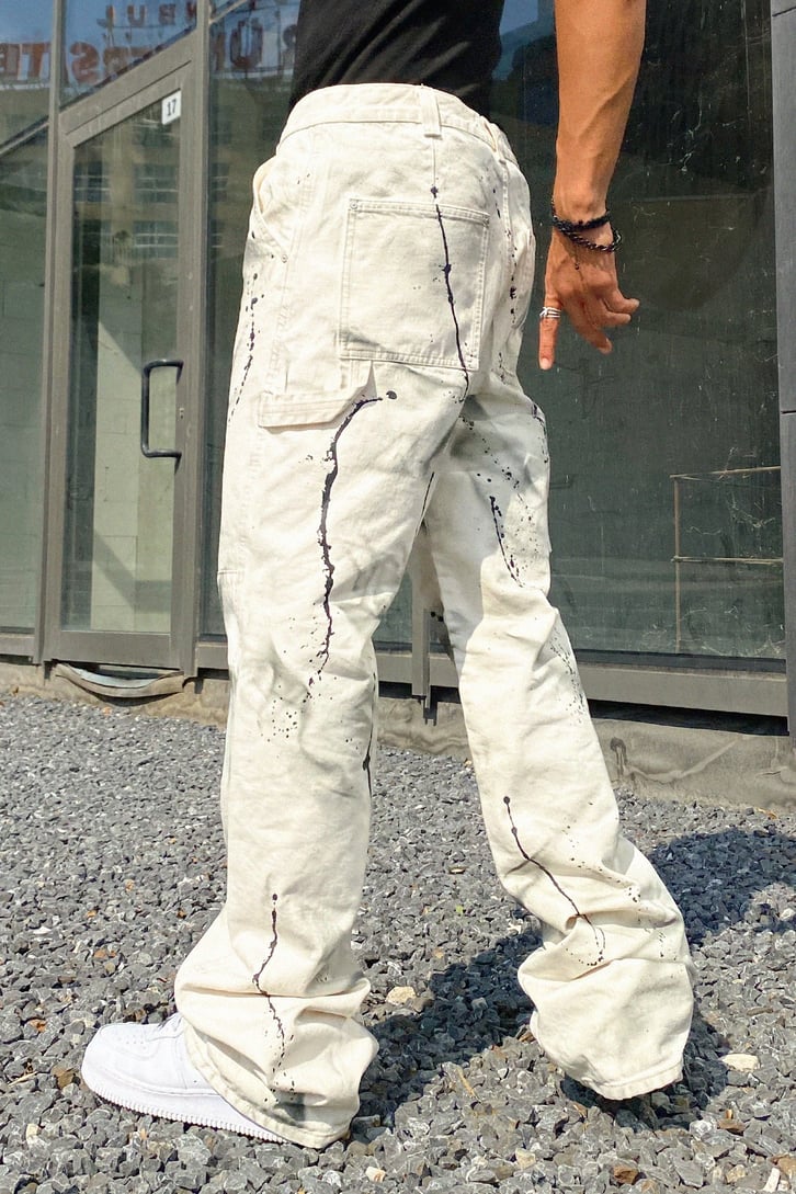 Painted Krem Baggy Jean