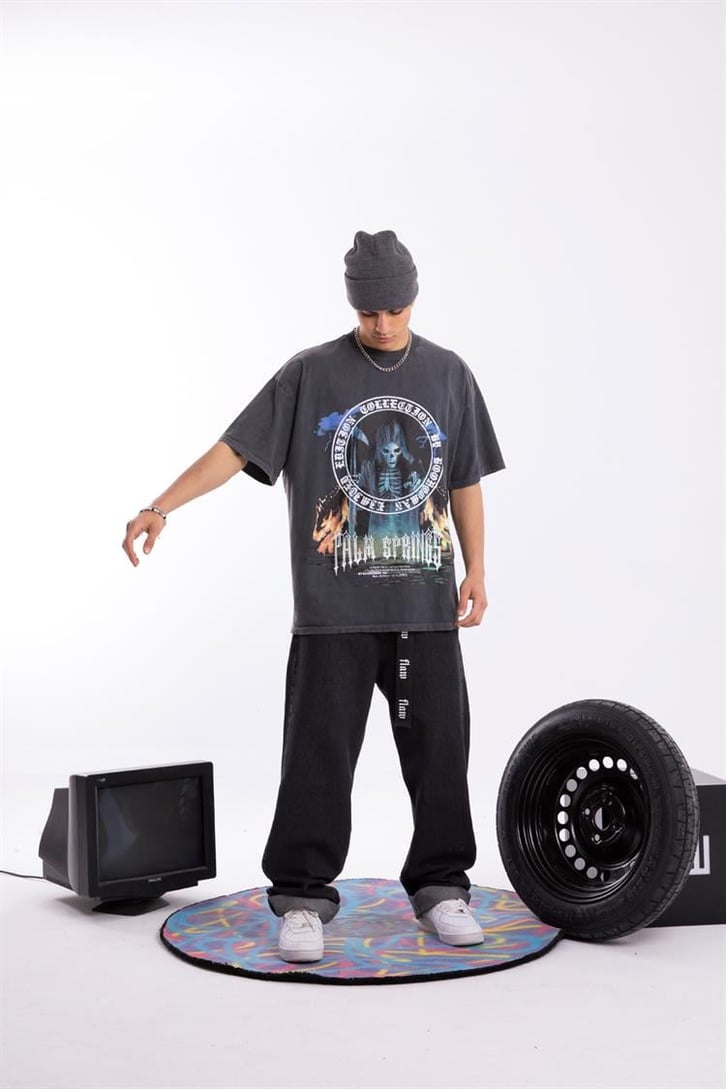 Palm Springs Acid Wash Oversize Tişört