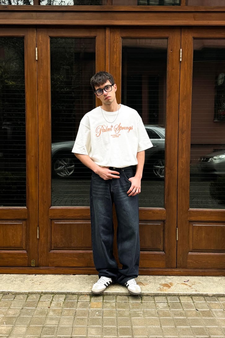 Palm Springs Nakışlı Oversize Tişört