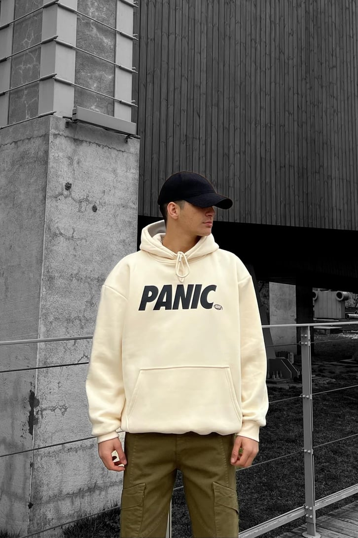 Panic Baskılı Oversize Hoodie
