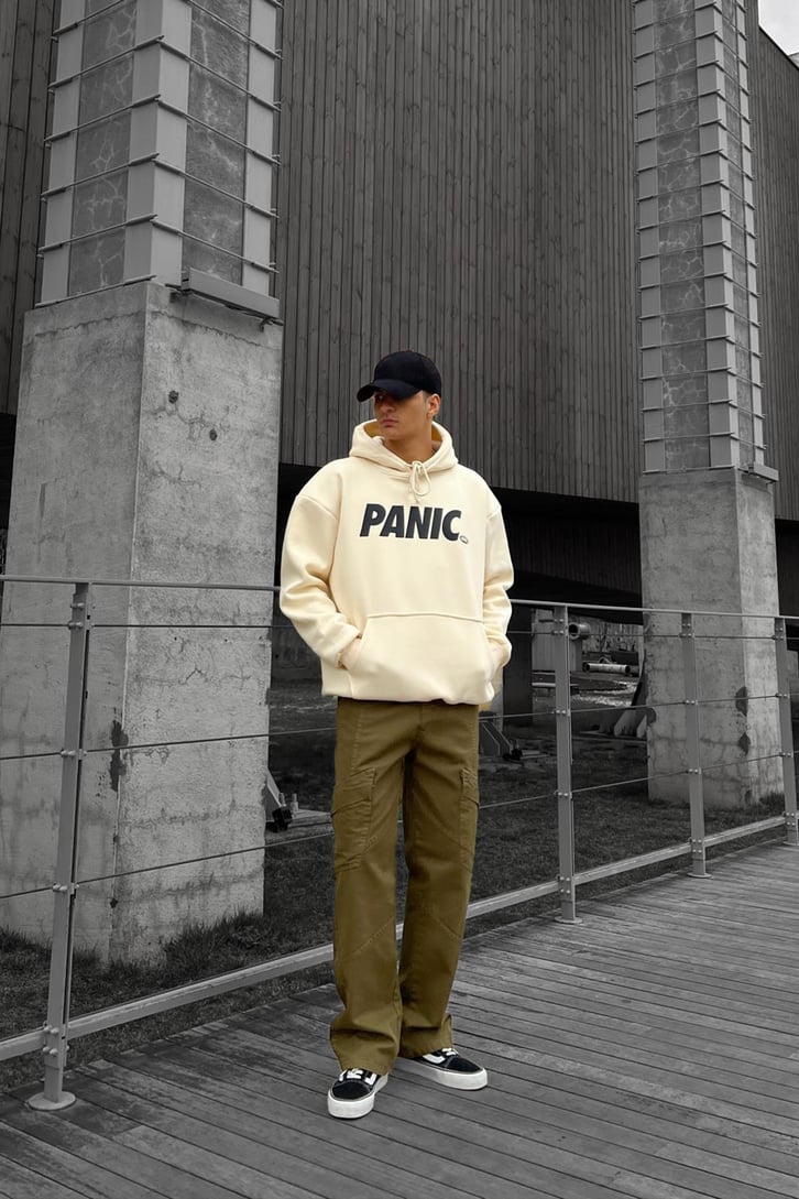 Panic Baskılı Oversize Hoodie