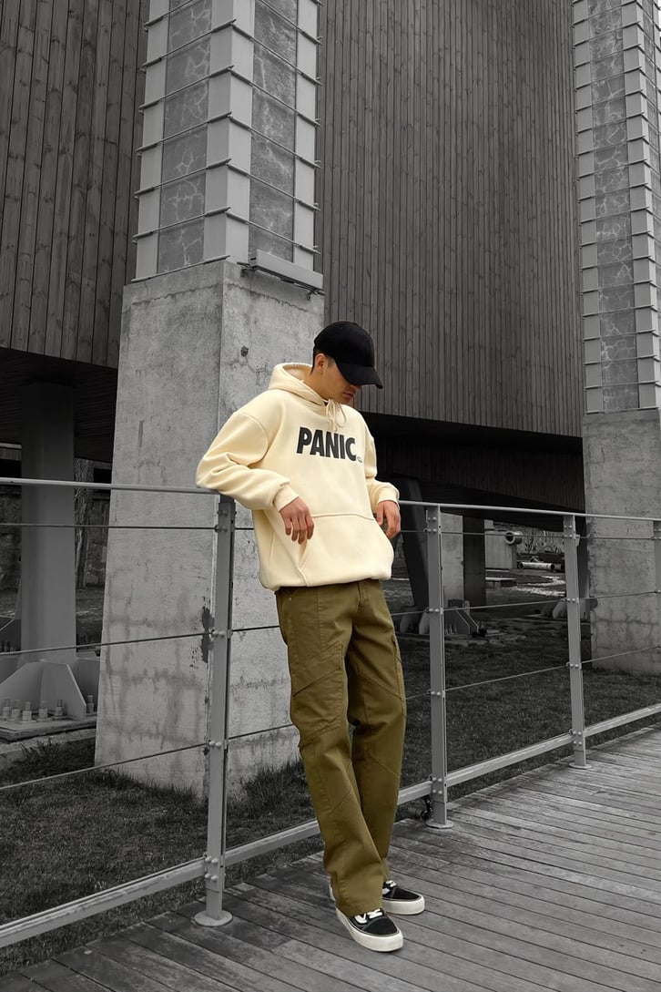 Panic Baskılı Oversize Hoodie