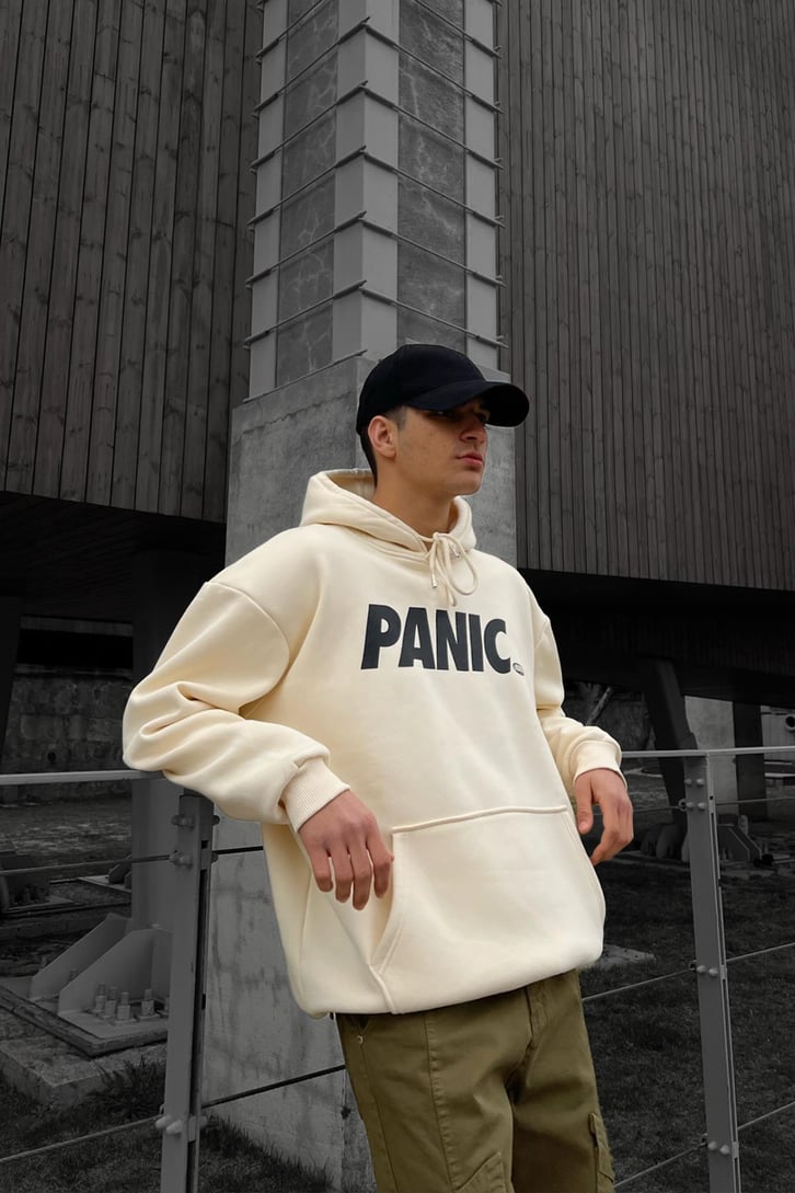 Panic Baskılı Oversize Hoodie