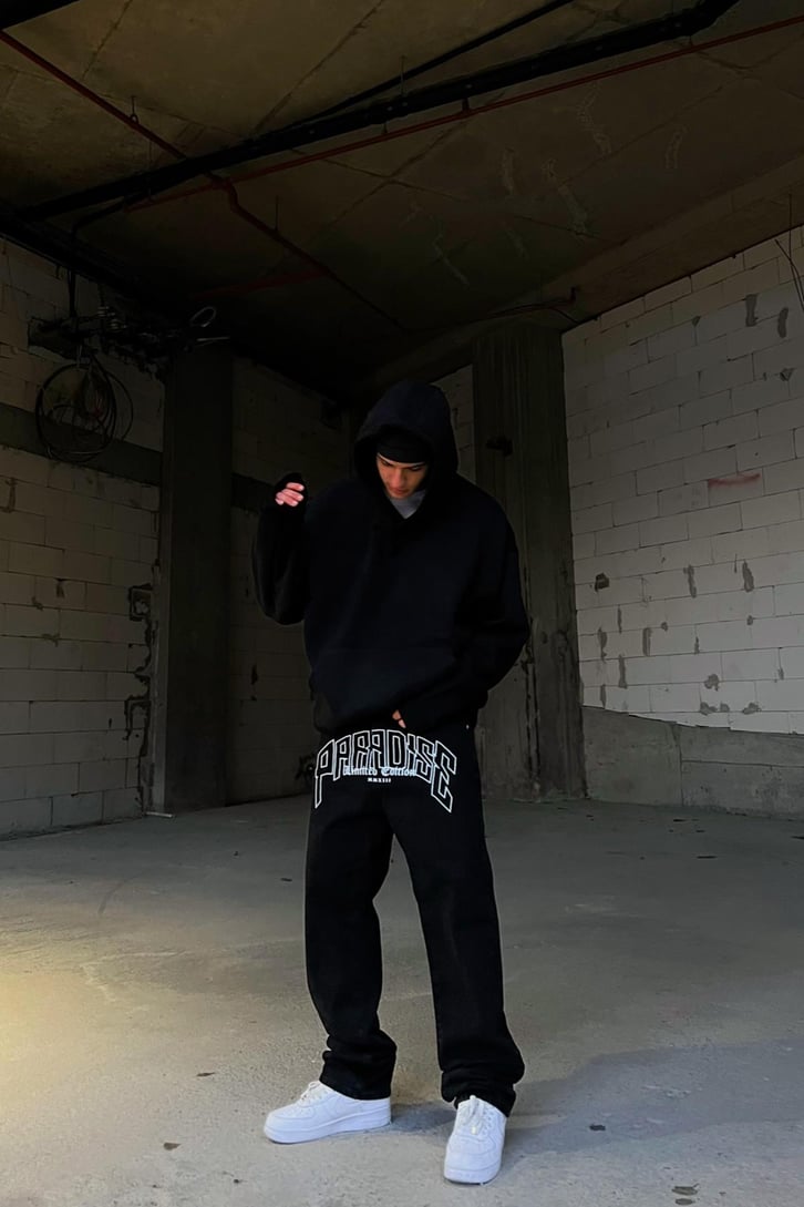 Paradise Baskılı Siyah Regular Fit Jean