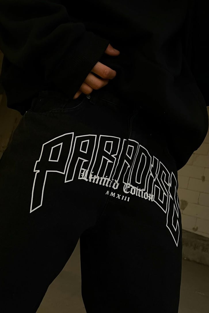 Paradise Baskılı Siyah Regular Fit Jean