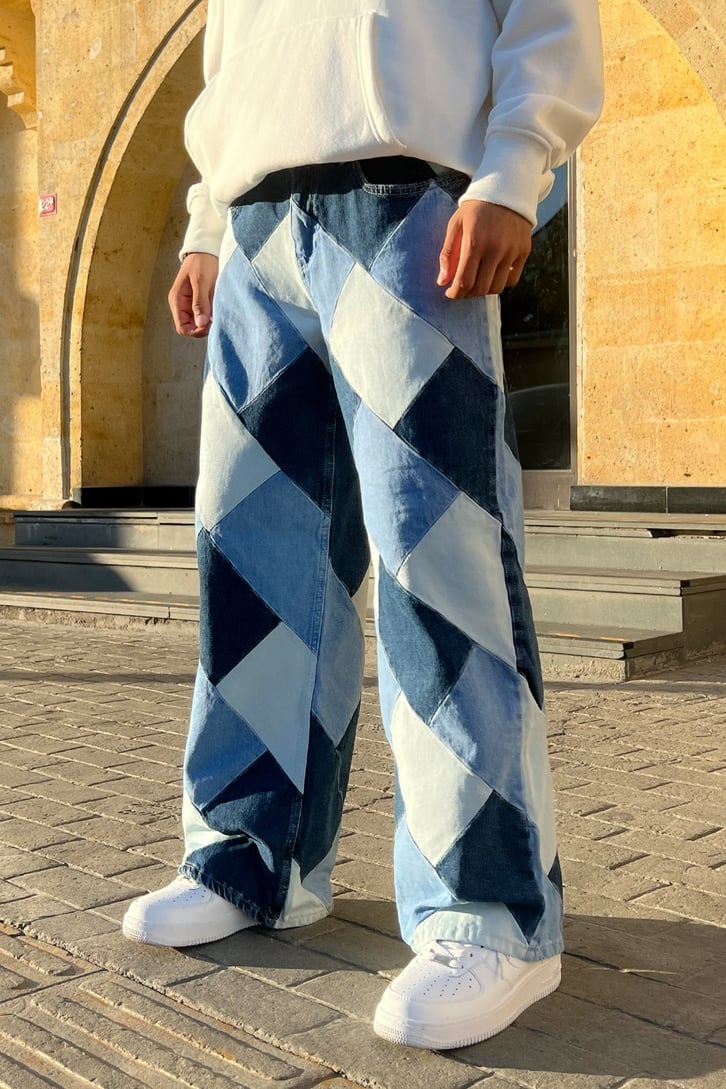 Parça Yamalı Baggy Jean