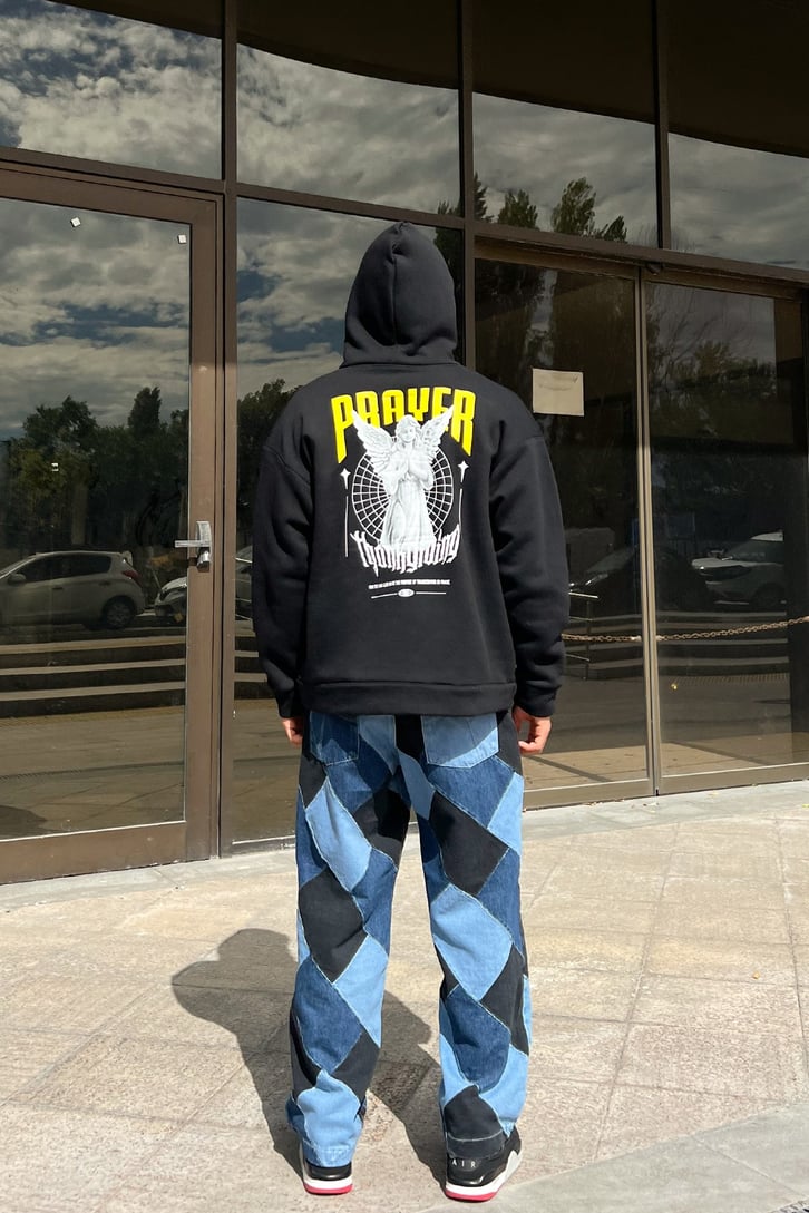 Parça Yamalı Baggy Jean