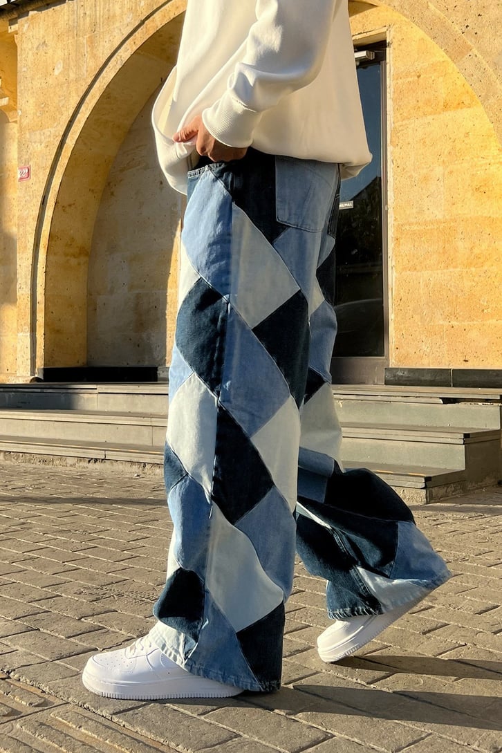 Parça Yamalı Baggy Jean