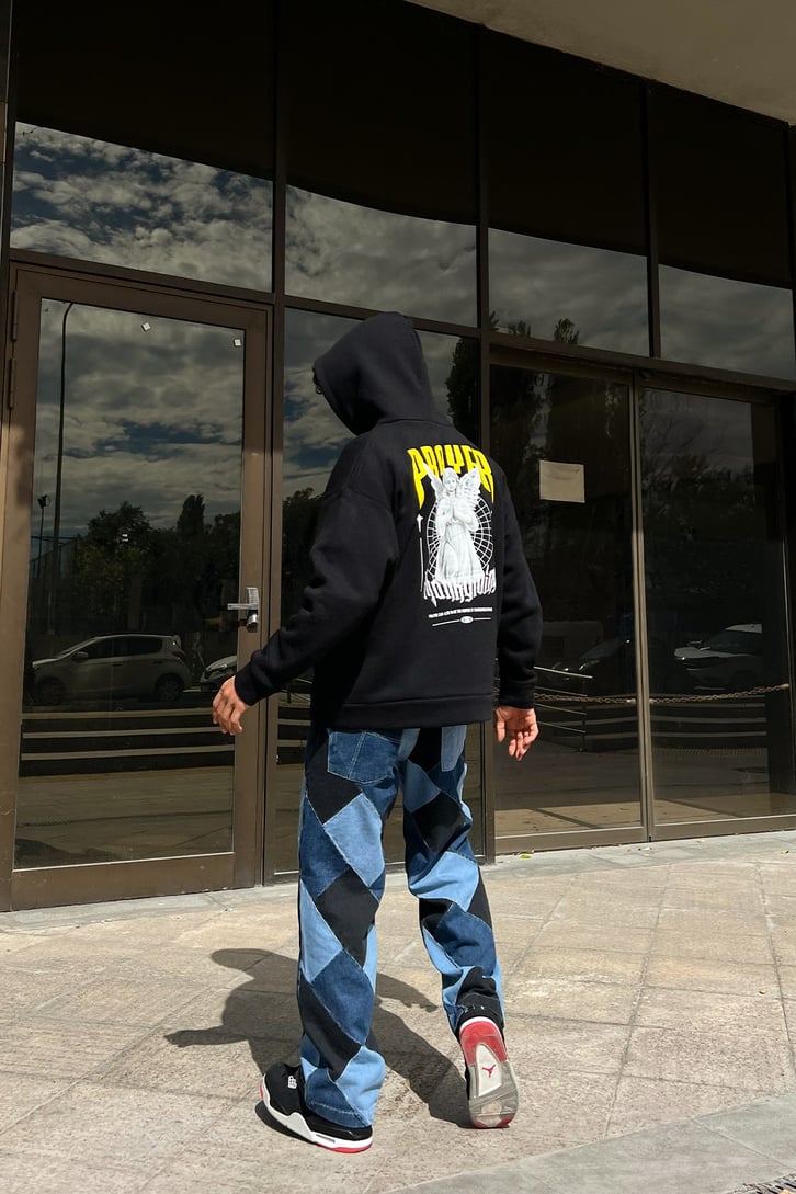 Parça Yamalı Baggy Jean