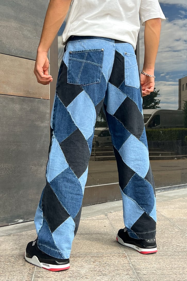 Parça Yamalı Baggy Jean