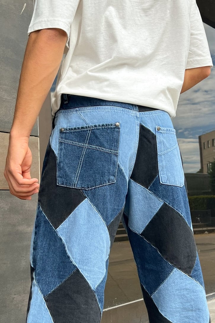 Parça Yamalı Baggy Jean