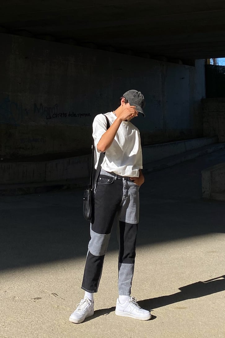 Parçalı Antrasit Skinny Jean