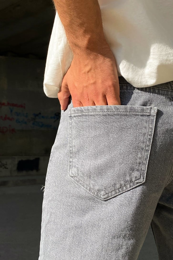 Parçalı Antrasit Skinny Jean