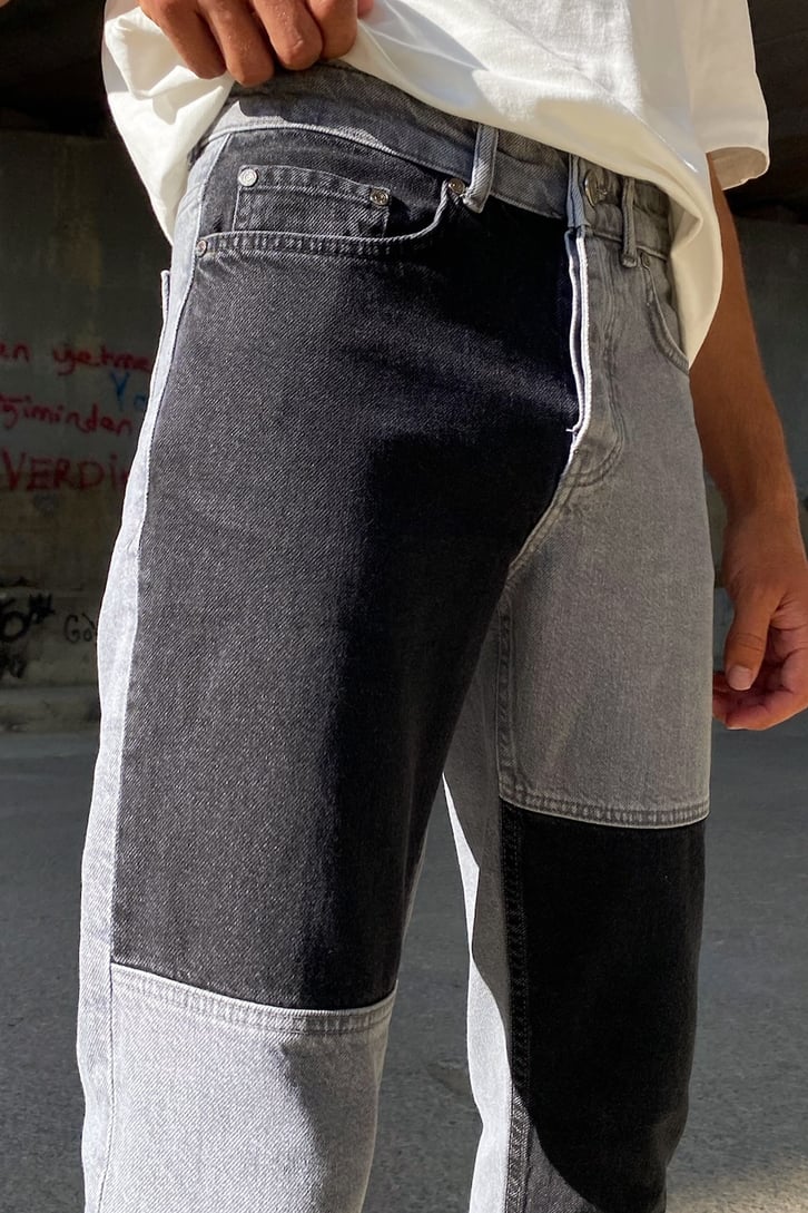 Parçalı Antrasit Skinny Jean