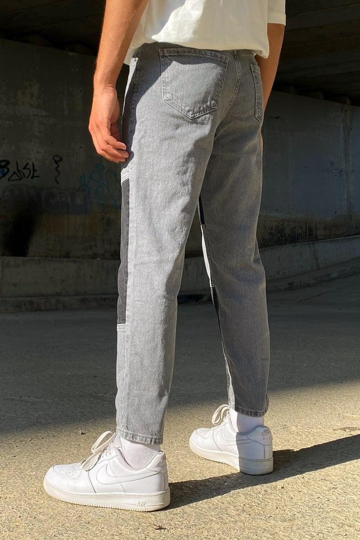 Parçalı Antrasit Skinny Jean