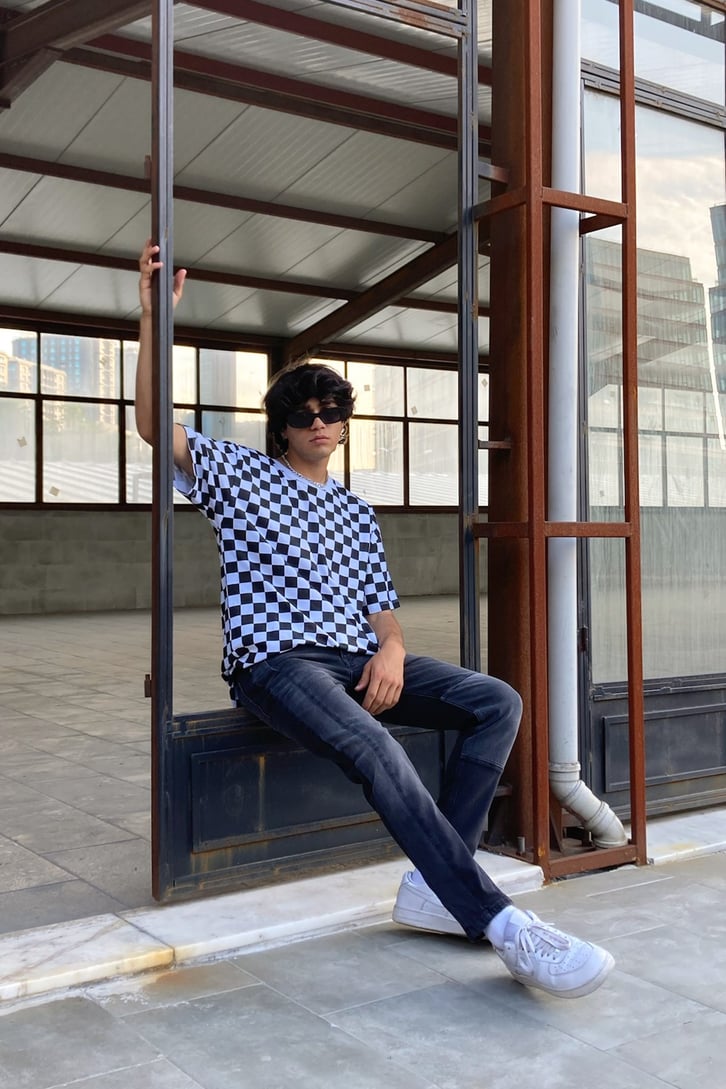 Parçalı Antrasit Skinny Jean