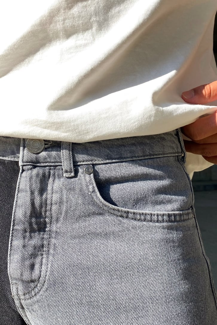 Parçalı Antrasit Skinny Jean