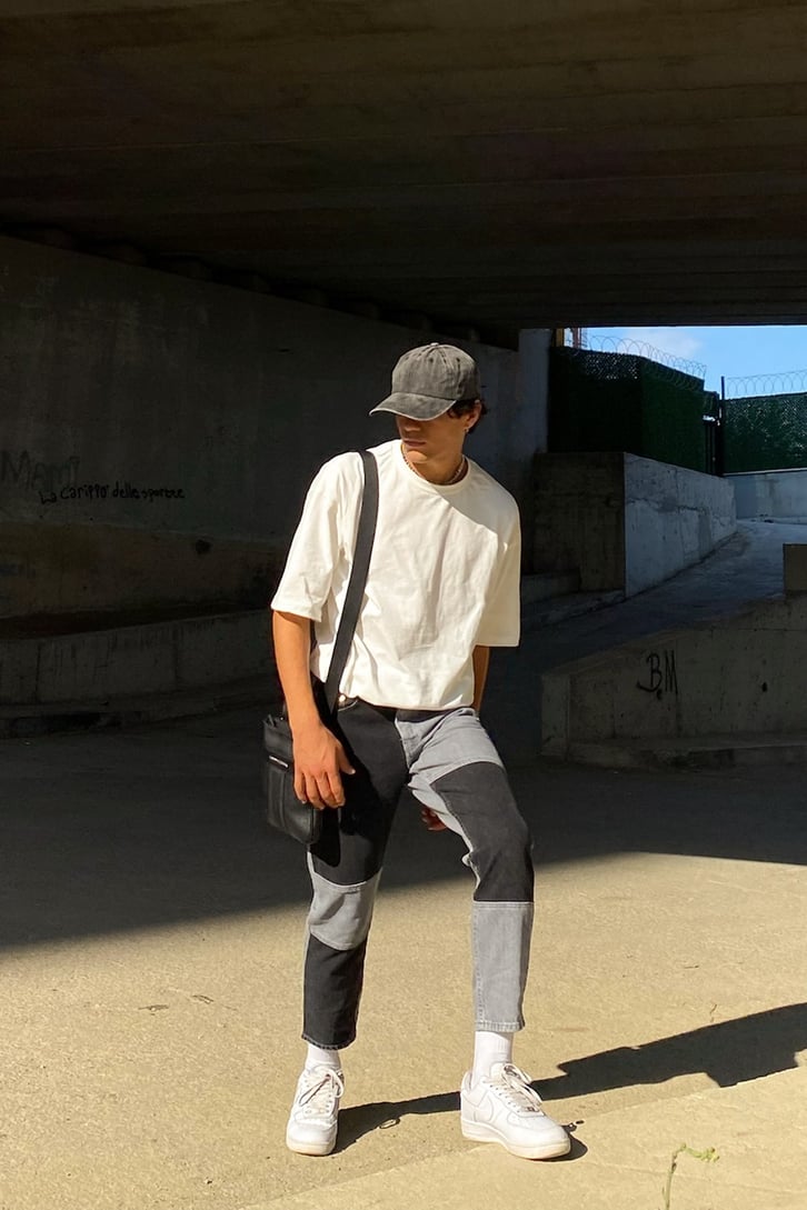 Parçalı Antrasit Skinny Jean