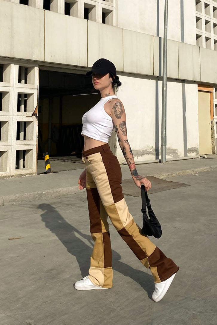 Parçalı Baggy Jean