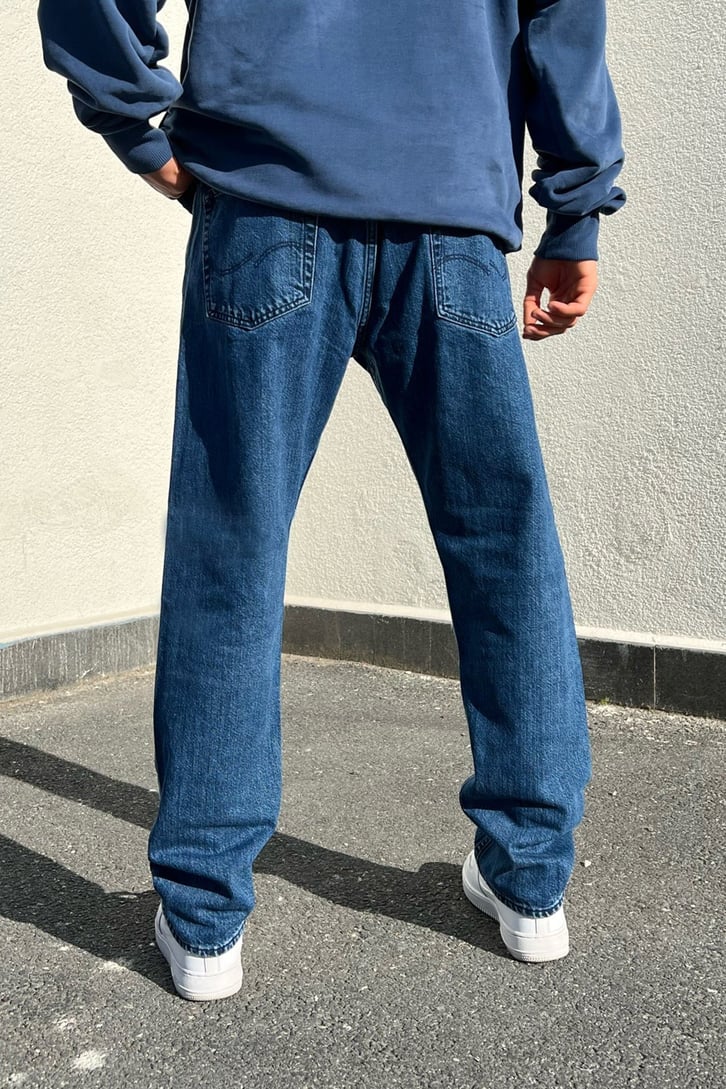 Parçalı Mavi Regular Fit Jean