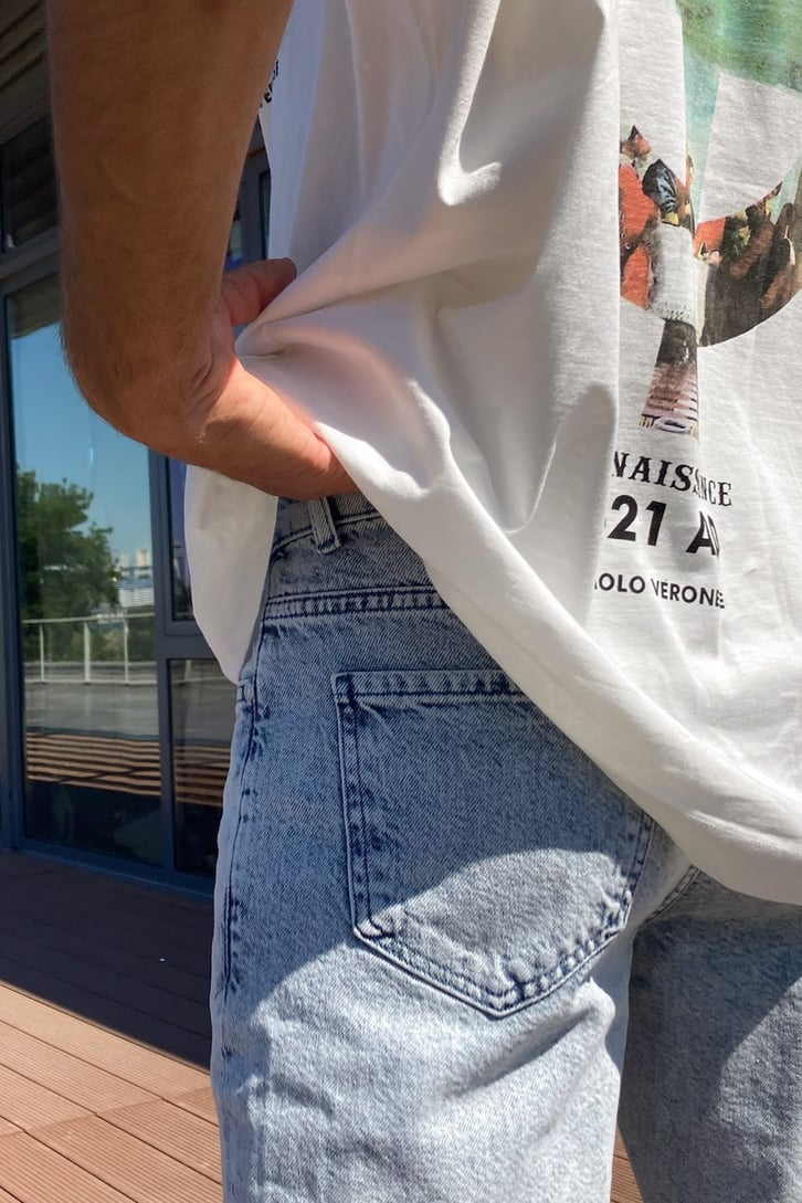 Parçalı Mom Fit Jean