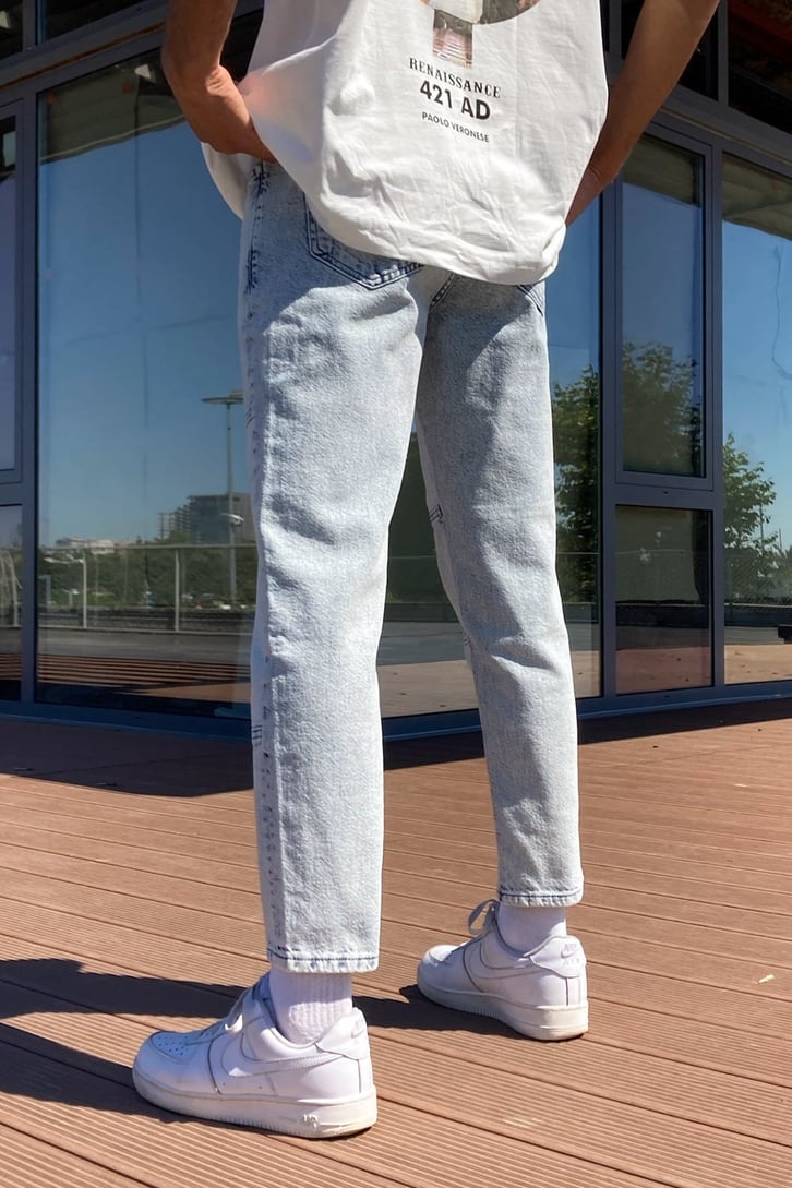 Parçalı Mom Fit Jean