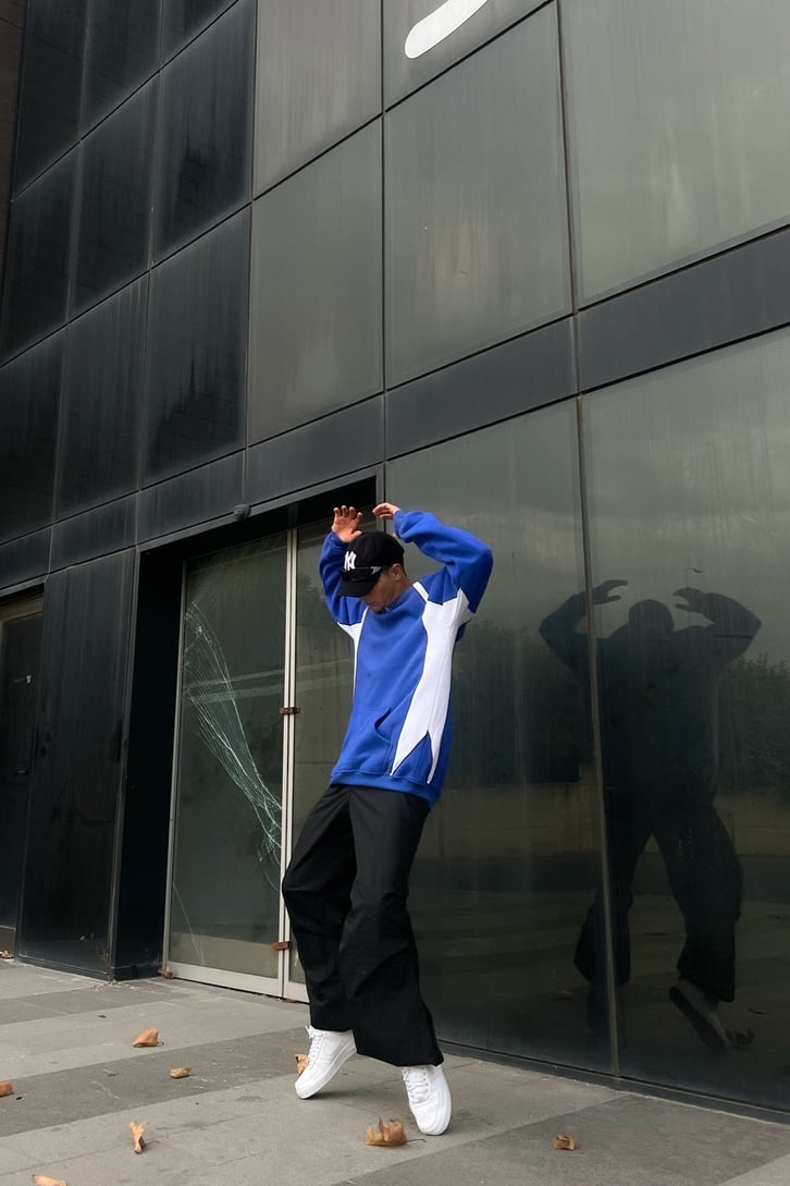 Parçalı Oversize Hoodie