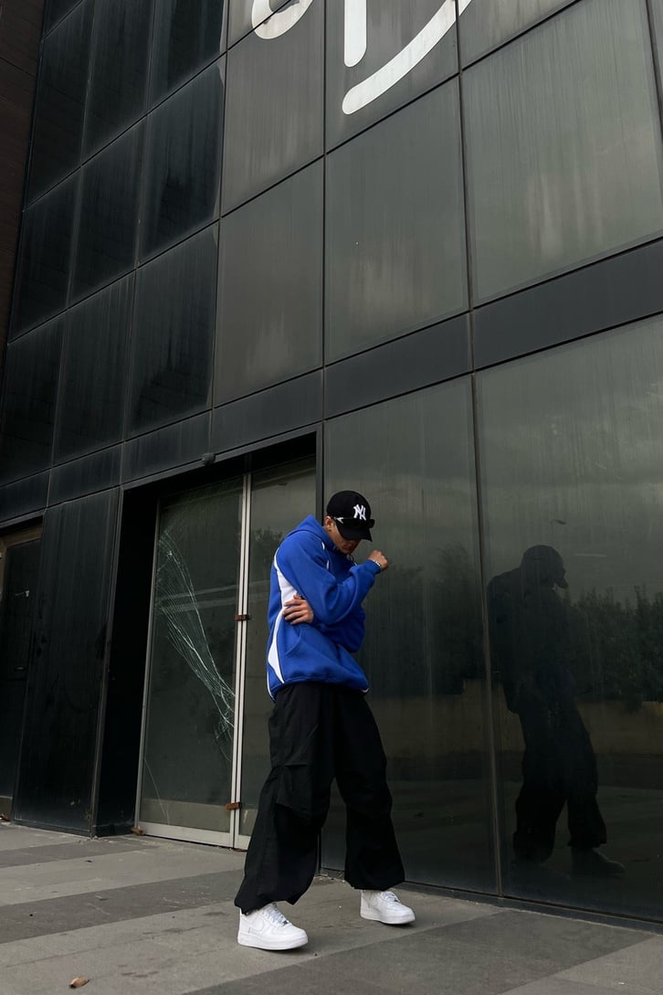Parçalı Oversize Hoodie