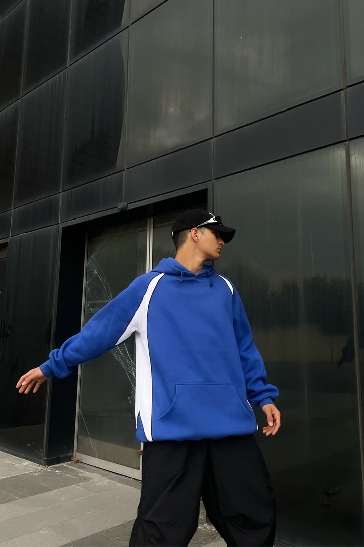 Parçalı Oversize Hoodie