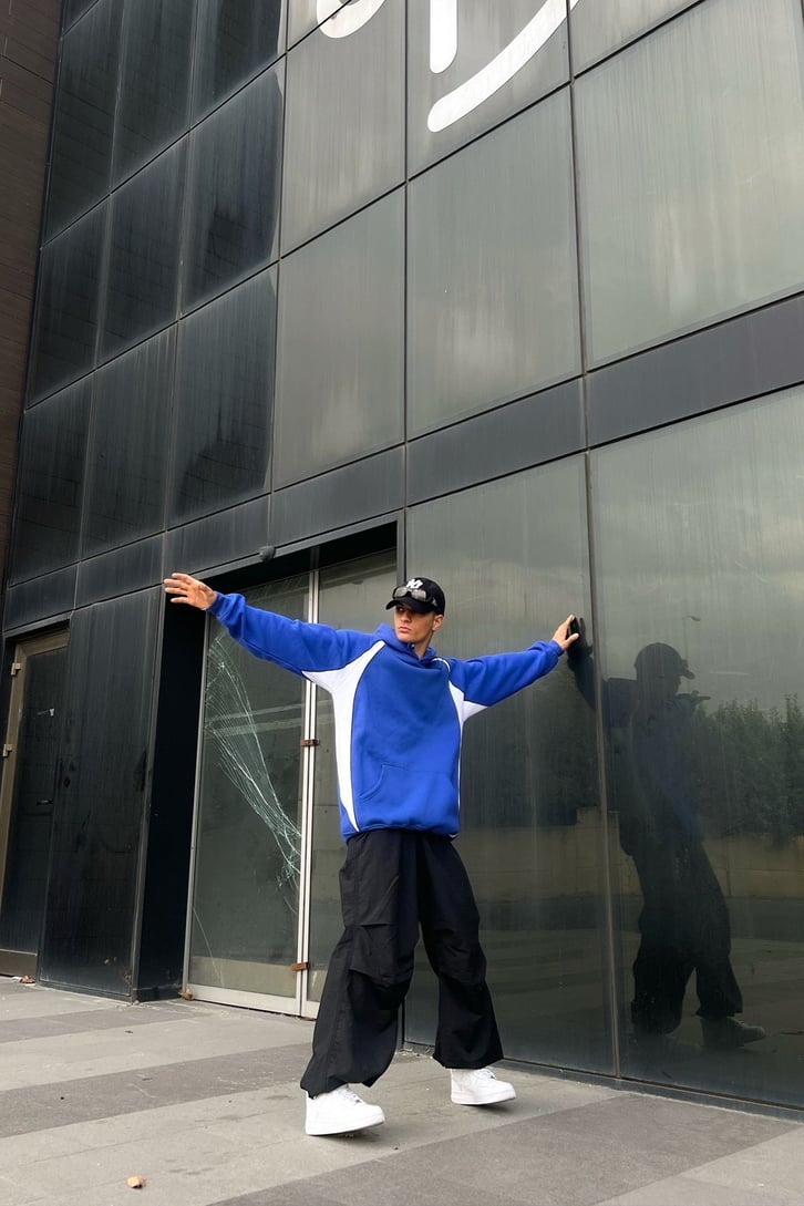 Parçalı Oversize Hoodie