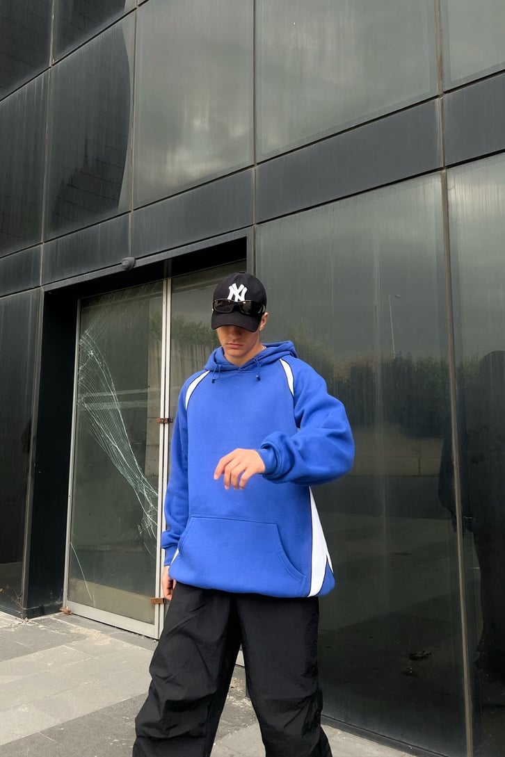Parçalı Oversize Hoodie