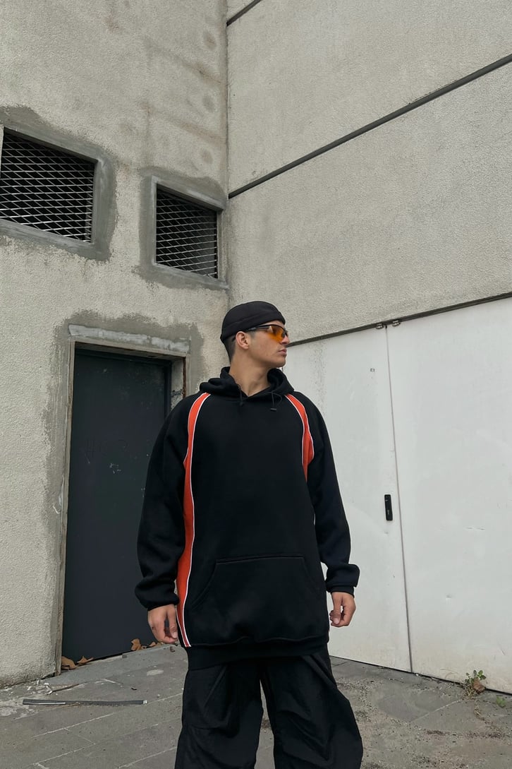 Parçalı Oversize Hoodie
