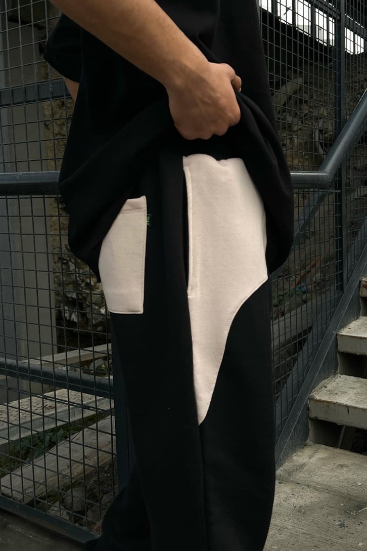 Parçalı Siyah Jogger Fit Eşofman