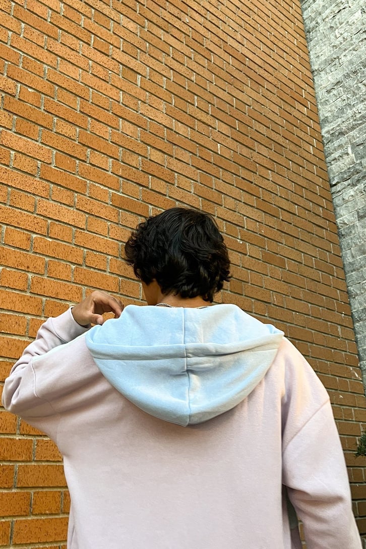 Parçalı Soft Color Zip Oversize Sweatshirt