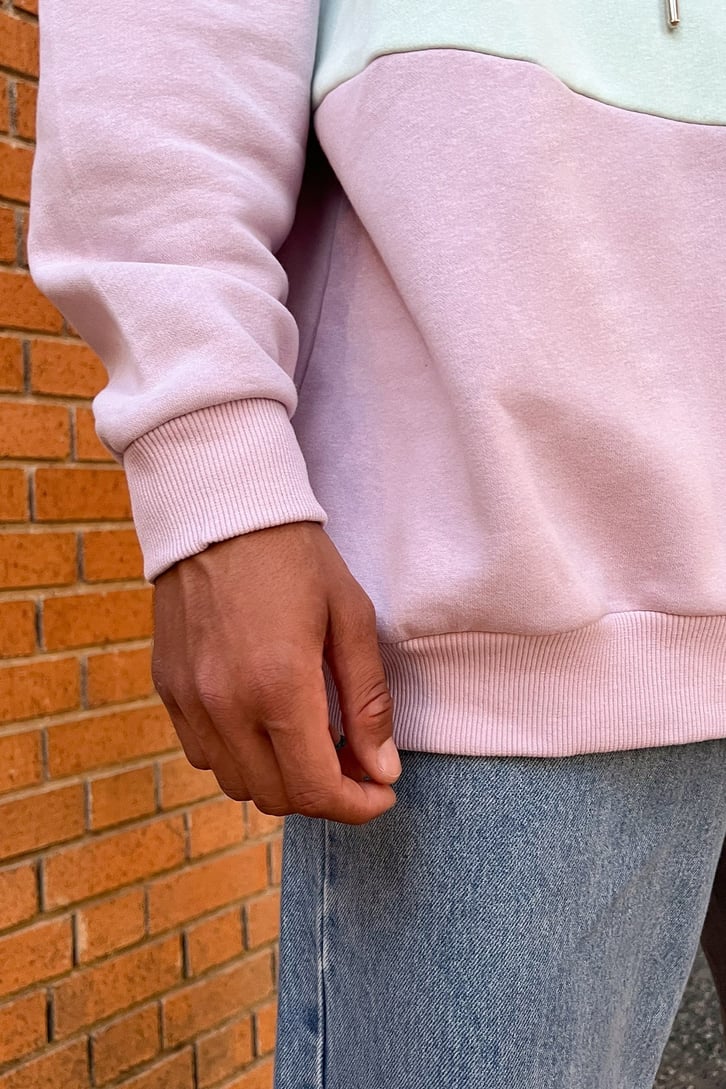 Parçalı Soft Color Zip Oversize Sweatshirt