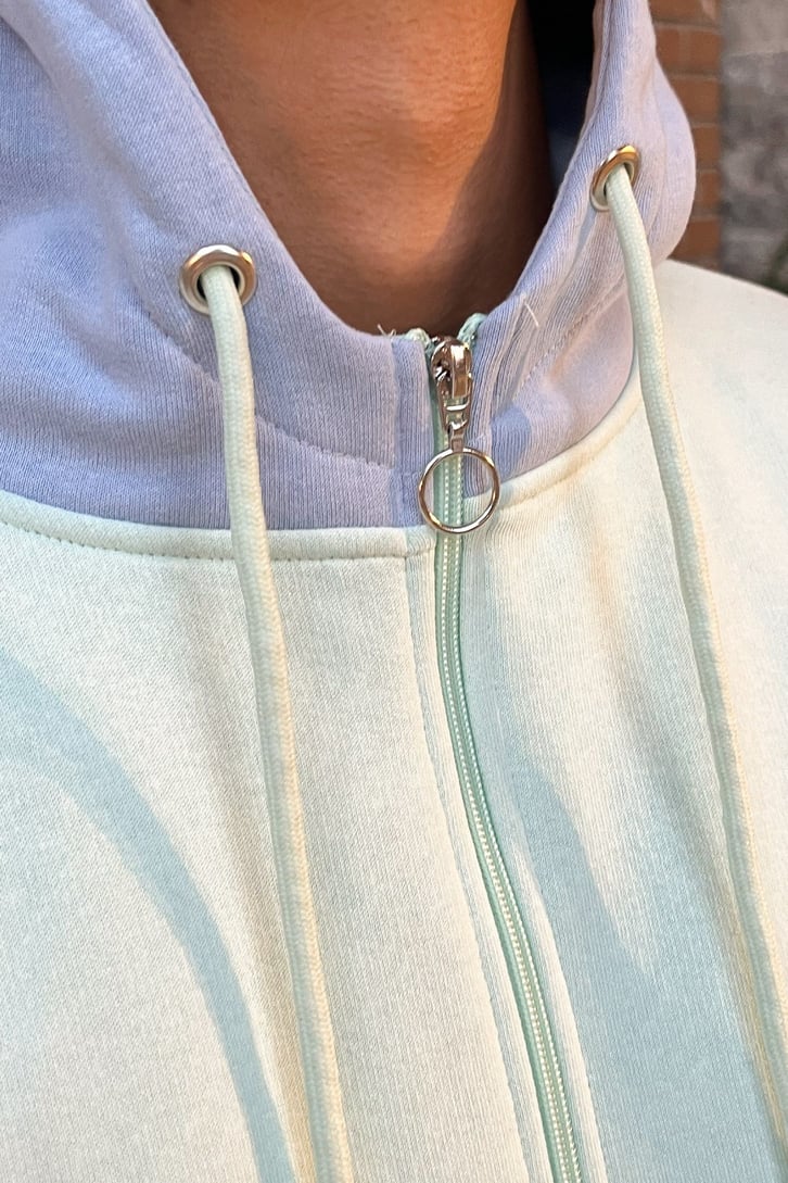 Parçalı Soft Color Zip Oversize Sweatshirt