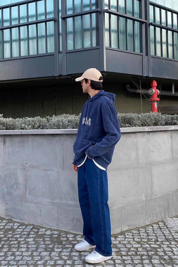 Paris Printed Oversize Washed Hoodie