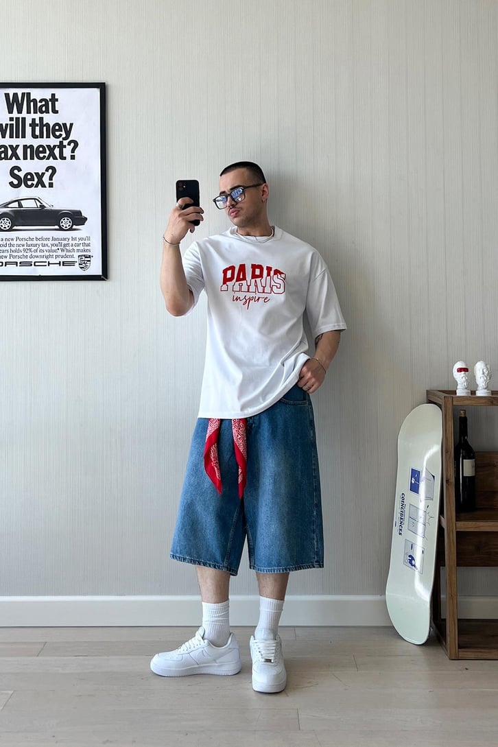 Parisian Inspire Baskılı Oversize Tişört