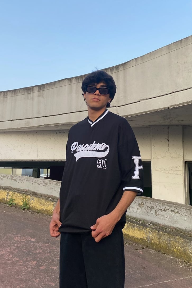 Pasadena Nakışlı Polo Yaka Oversize Tshirt