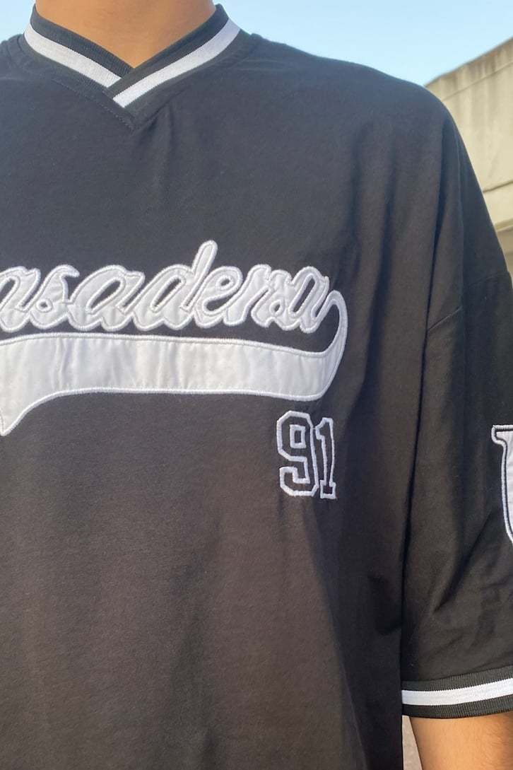 Pasadena Nakışlı Polo Yaka Oversize Tshirt