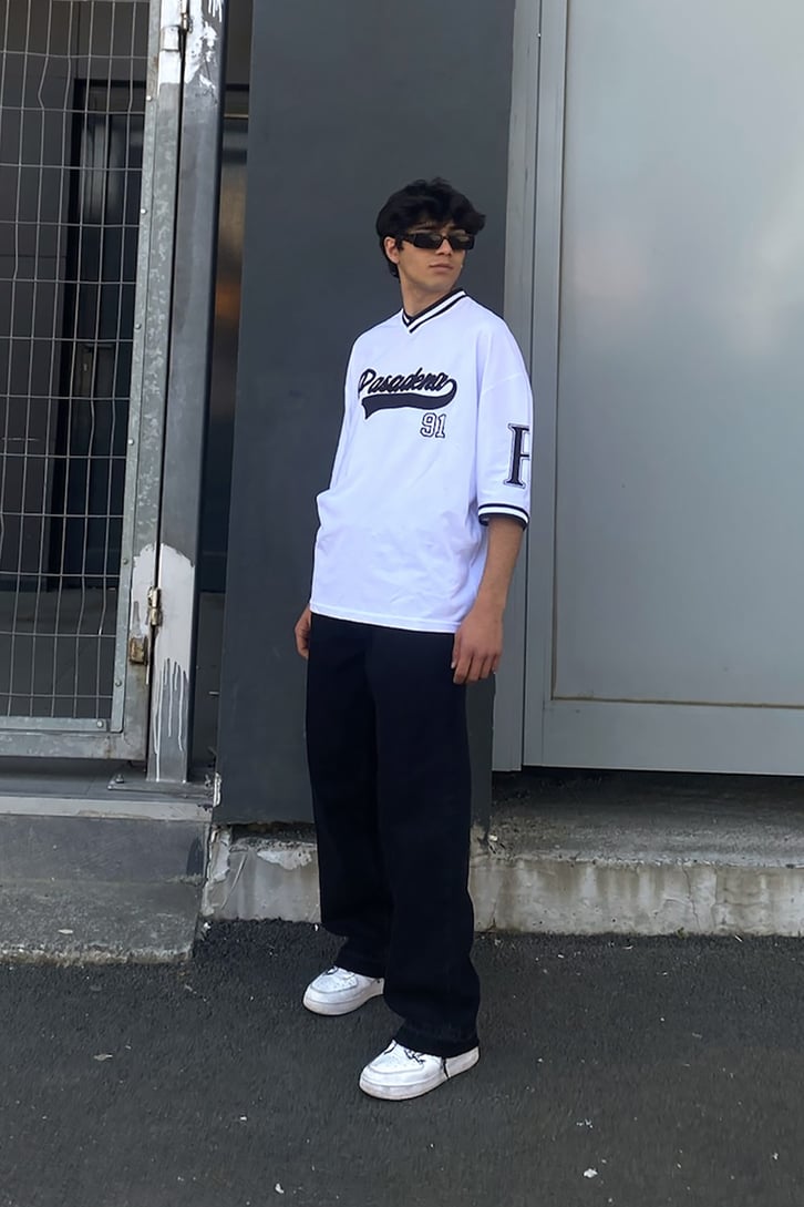 Pasadena Nakışlı Polo Yaka Oversize Tshirt