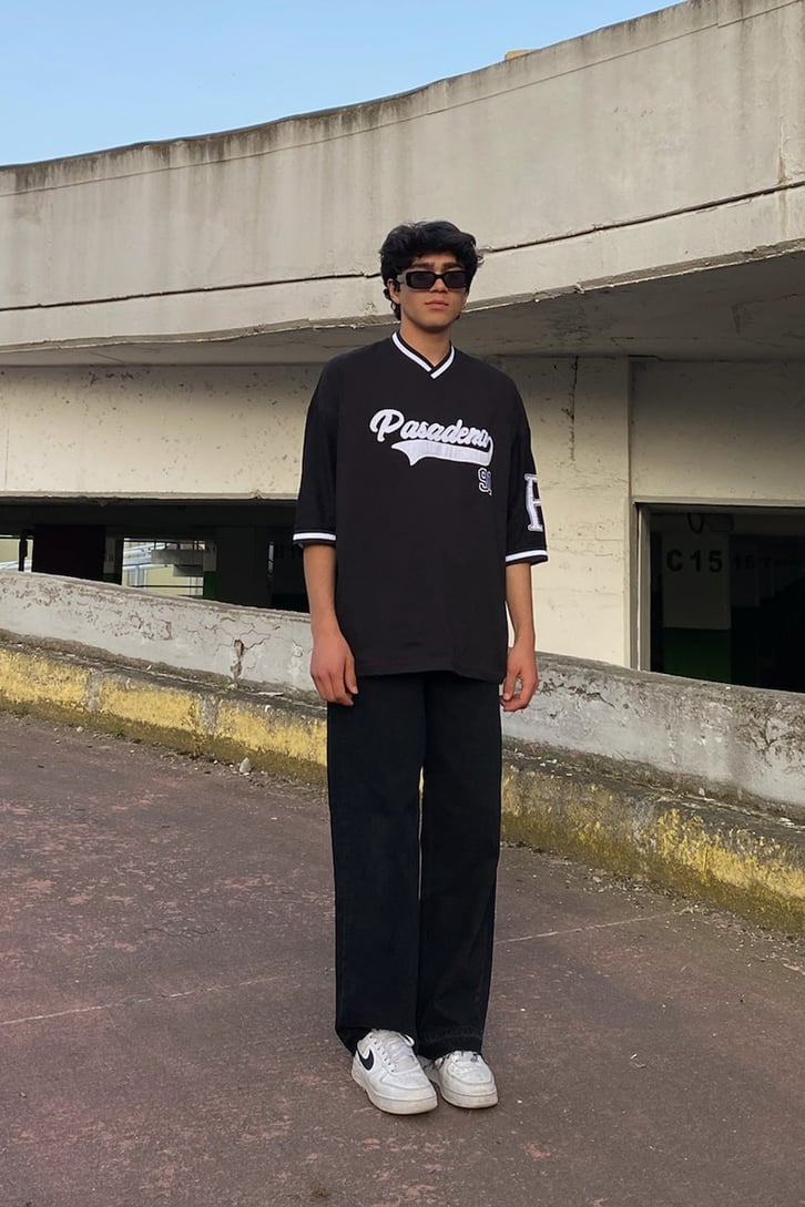 Pasadena Nakışlı Polo Yaka Oversize Tshirt