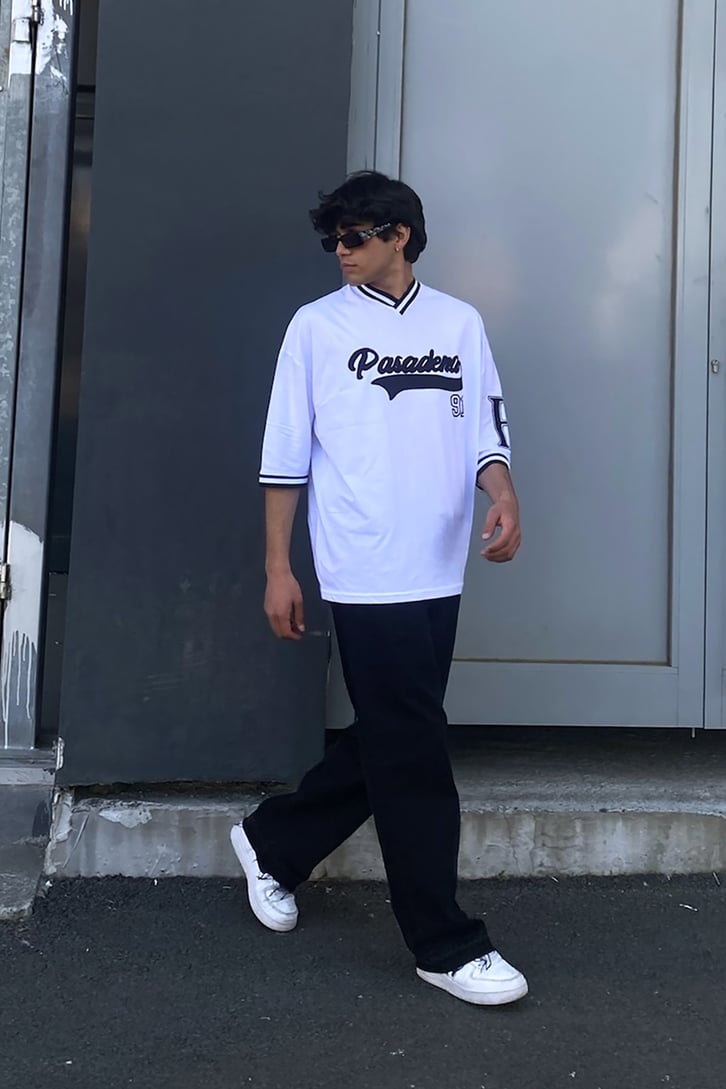 Pasadena Nakışlı Polo Yaka Oversize Tshirt